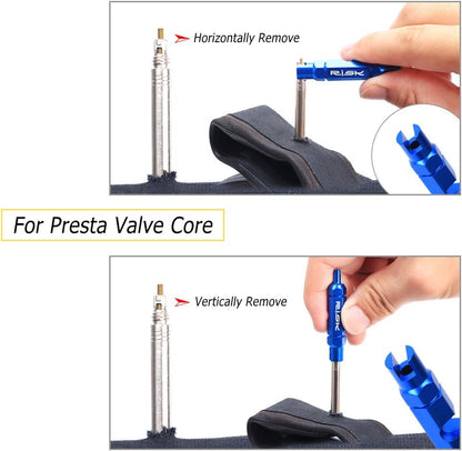 Bicycle Valve Core Removal Tool Schrader & Presta Extender 5mm Wrench Bike Valve Core Remover (1 Piece)
