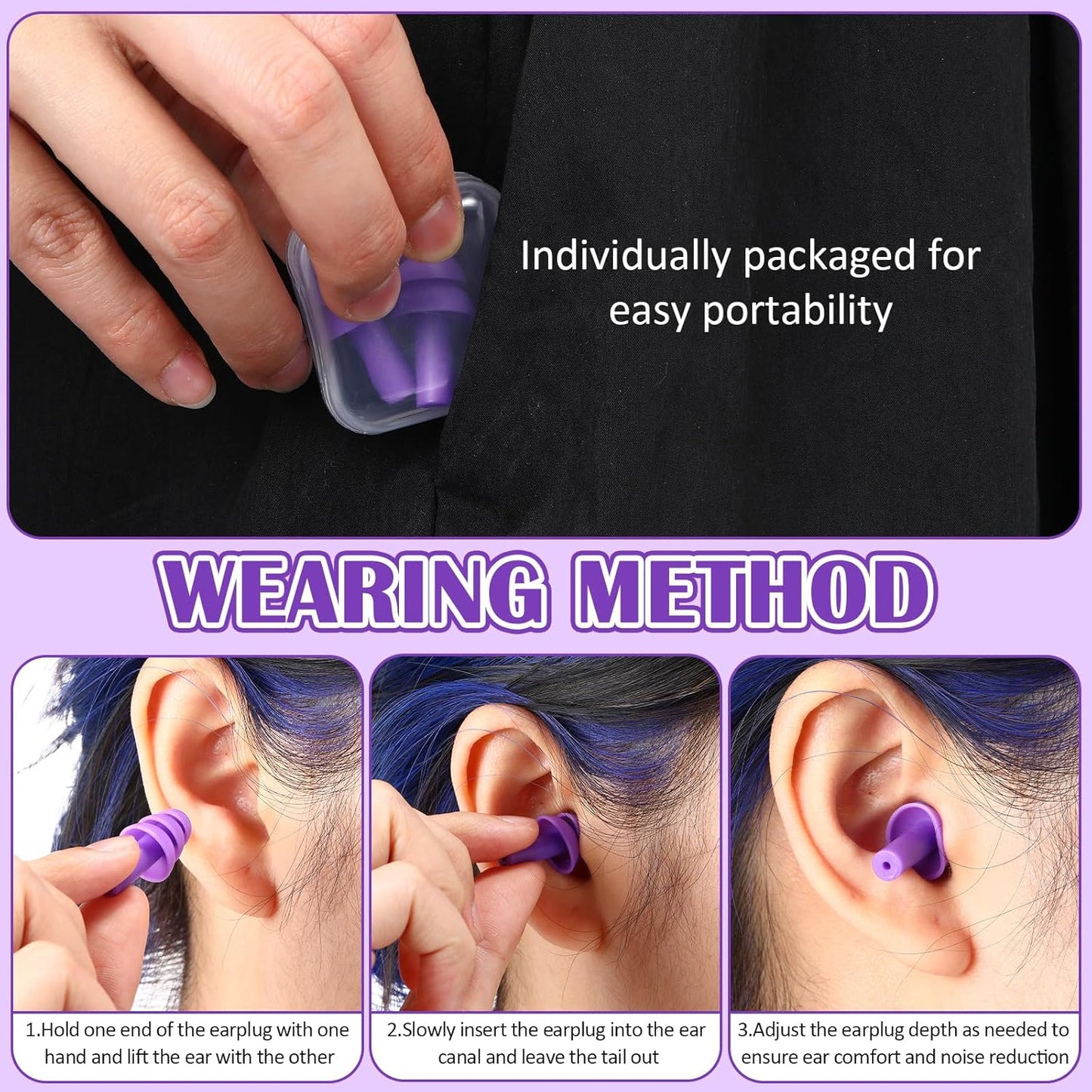 Soft Silicone Ear Plugs – Reusable Noise Reduction for Sleep & Swimming