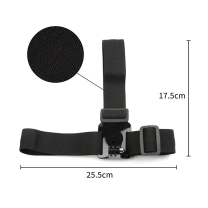 Head Strap Mount for Go Pro Hero 8, 7, 6, 5, Black, Session, Hero 4, Black, Silver, Hero+ LCD, 3+, 3, DJI Osmo Action Cameras Adjustable Elastic Band