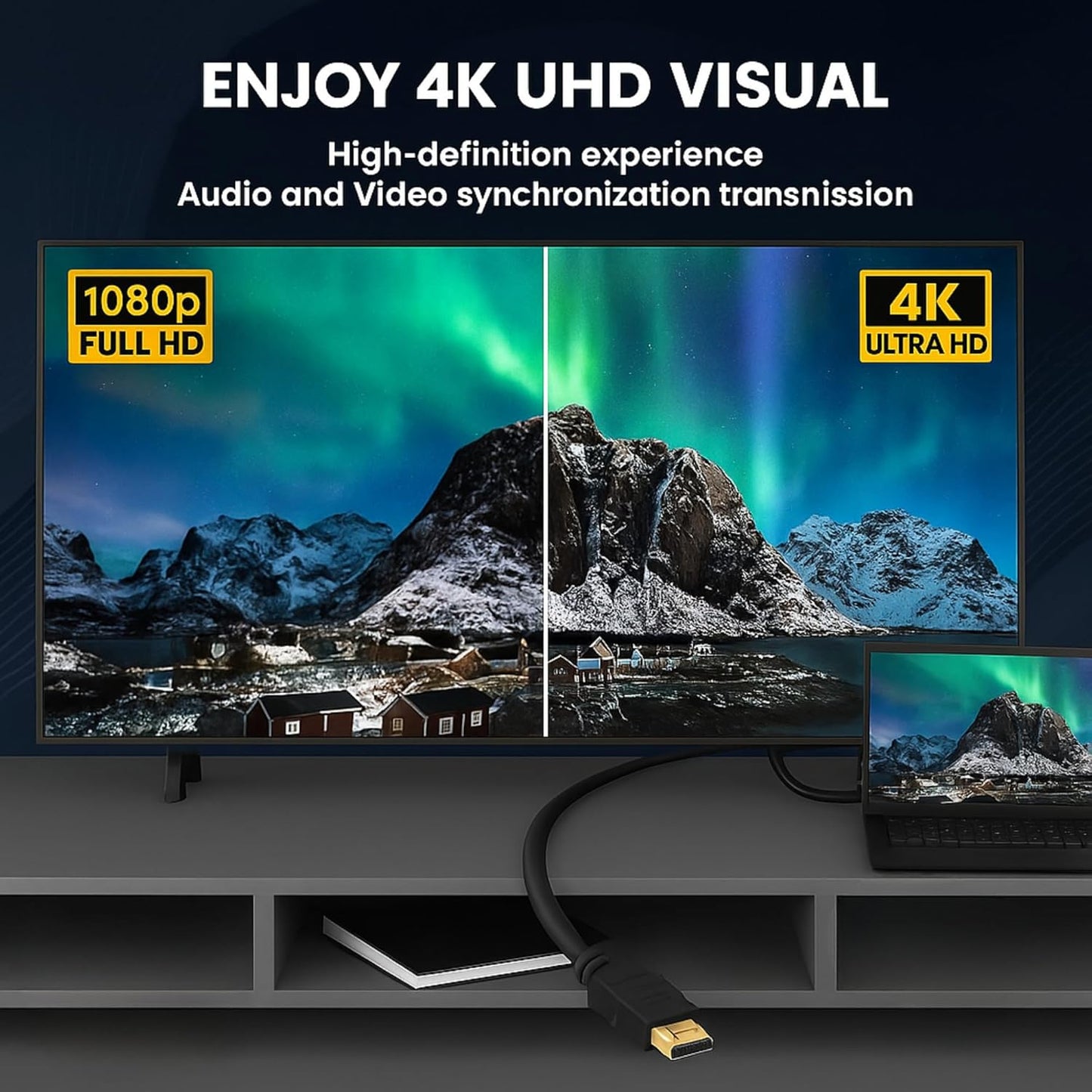 1.5 meter Multibyte 4K UHD HDMI Cable with Metal Connectors – Gaming & Laptop