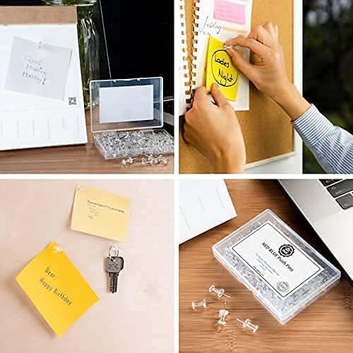 JAM Paper White Thumb Tacks – 50 Count Decorative Push Pins