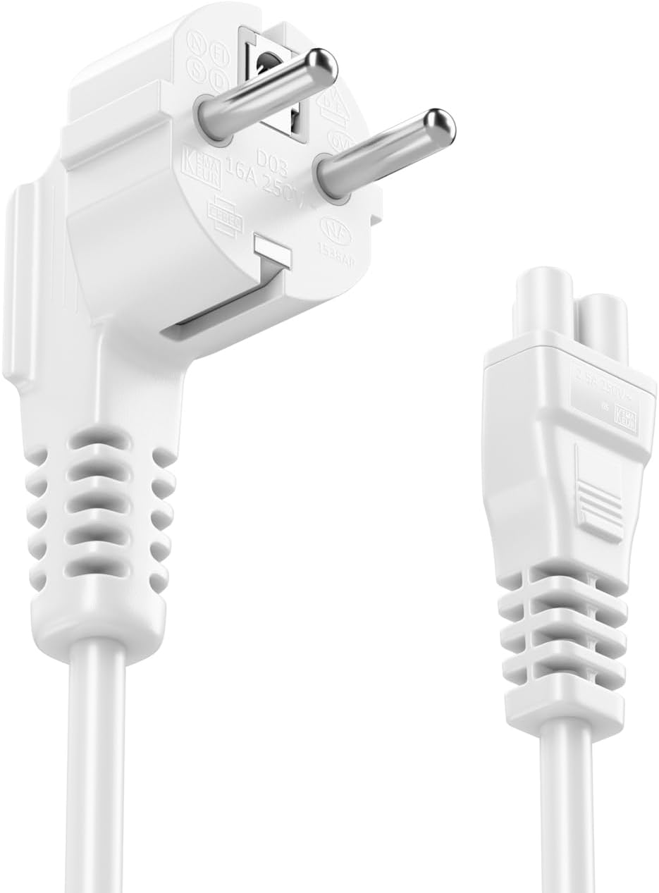 Universal IEC C5 Cloverleaf Power Cable – 5A 250V AC Cord for Laptop & Printer