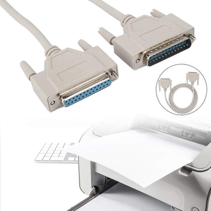 DB25 Male to Female Serial Extension Cable – 25 Pin Printer Copier Data Cable, High Speed DB25 M/F Extension Lead