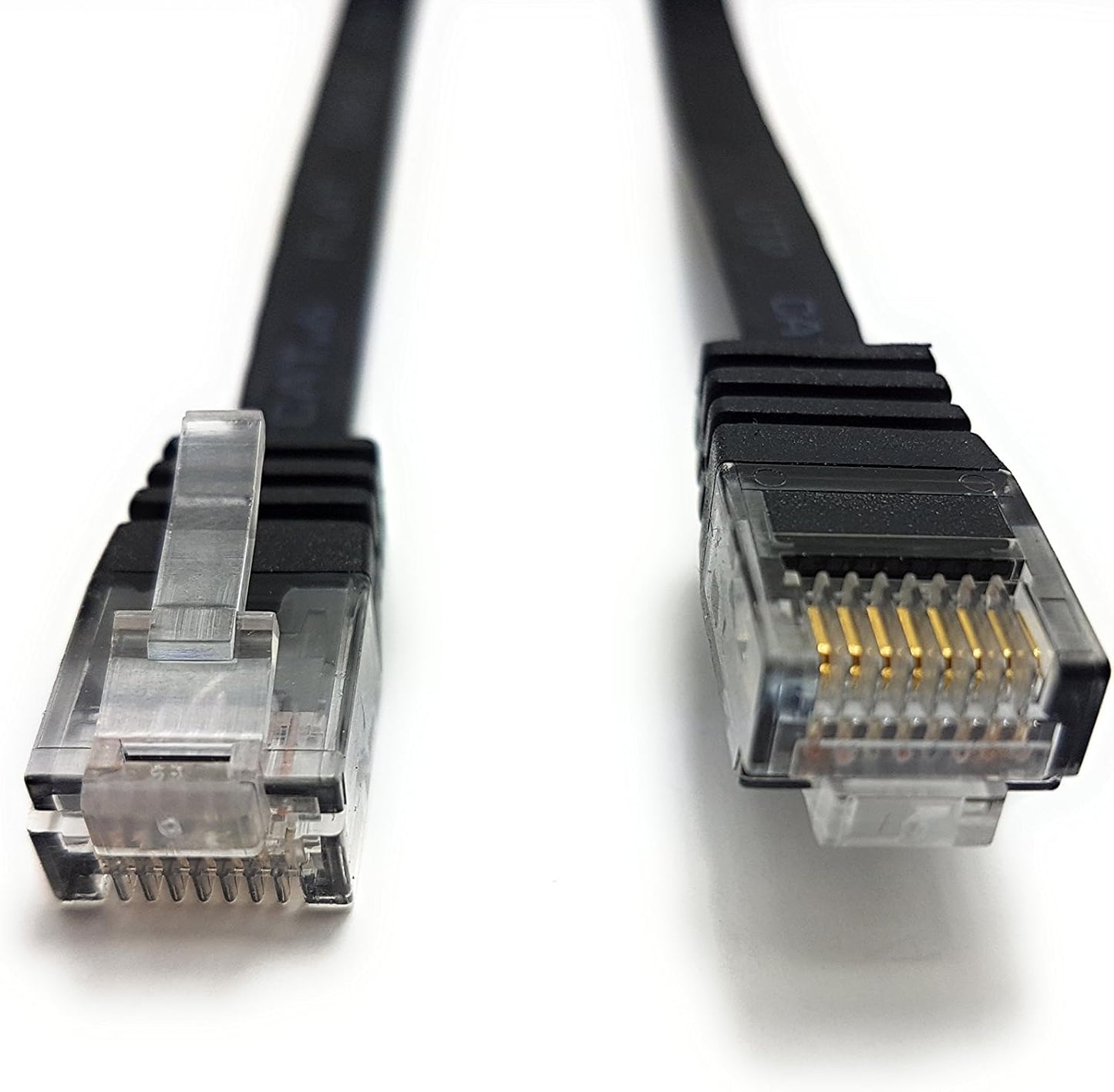Flat Cat5 Ethernet Cable 2M – Low Profile RJ45 Gigabit LAN Patch Cable 1000Mbps Pure Copper Network Cable (Black)