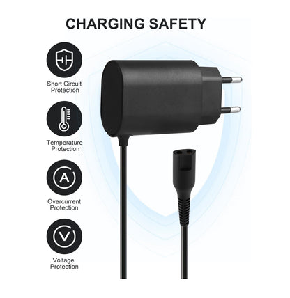 12V 0.4A Replacement Charger for Electric Shaver & Trimmer Series 9/8/7/6/5/4/3/2/1 | Smart Plug Charging Cable