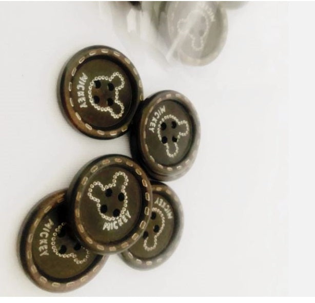 10 pcs Black Wooden Buttons 25mm Round 4 Hole Flat – Sewing, Scrapbooking, Craft & Costume DIY Buttons (New)