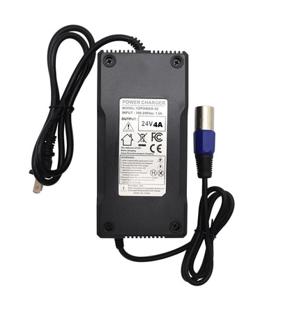 24V 4A Battery Charger with XLR Connector – Smart Charger for Mobility Scooters, Power Chairs & Electric Wheelchairs Compatible with EA1065, S150 180 X-CEL, Jazzy 1107, 614HD, Invacare Pronto M51 & More