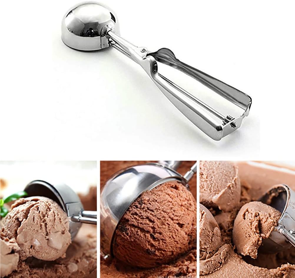 Heavy Duty Stainless Steel Ice Cream Scoop – Perfect for Ice Cream, Mashed Potatoes & Fruit Balls