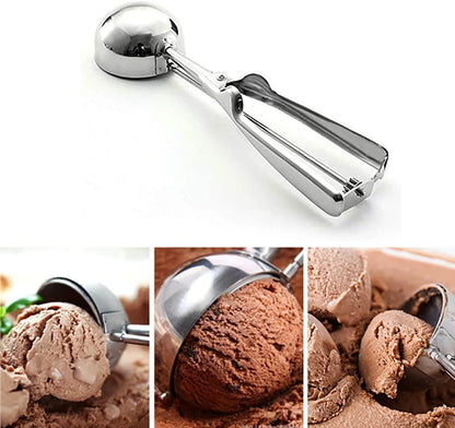 Heavy Duty Stainless Steel Ice Cream Scoop – Perfect for Ice Cream, Mashed Potatoes & Fruit Balls