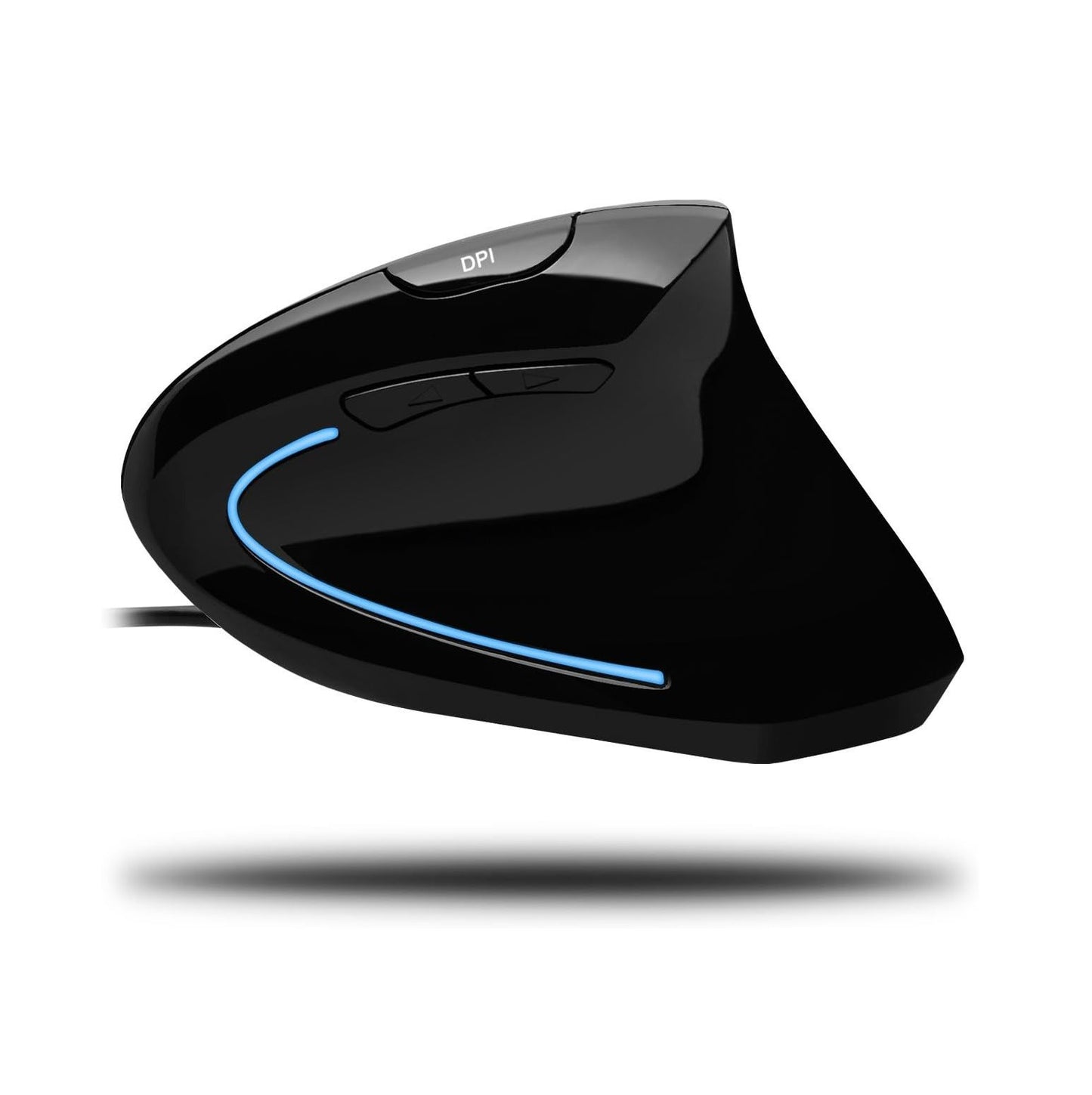 Adesso iMouse E1 Vertical Ergonomic USB Mouse – 1600 DPI Illuminated Optical Wired Mouse with 6 Buttons for Right-Handed Users