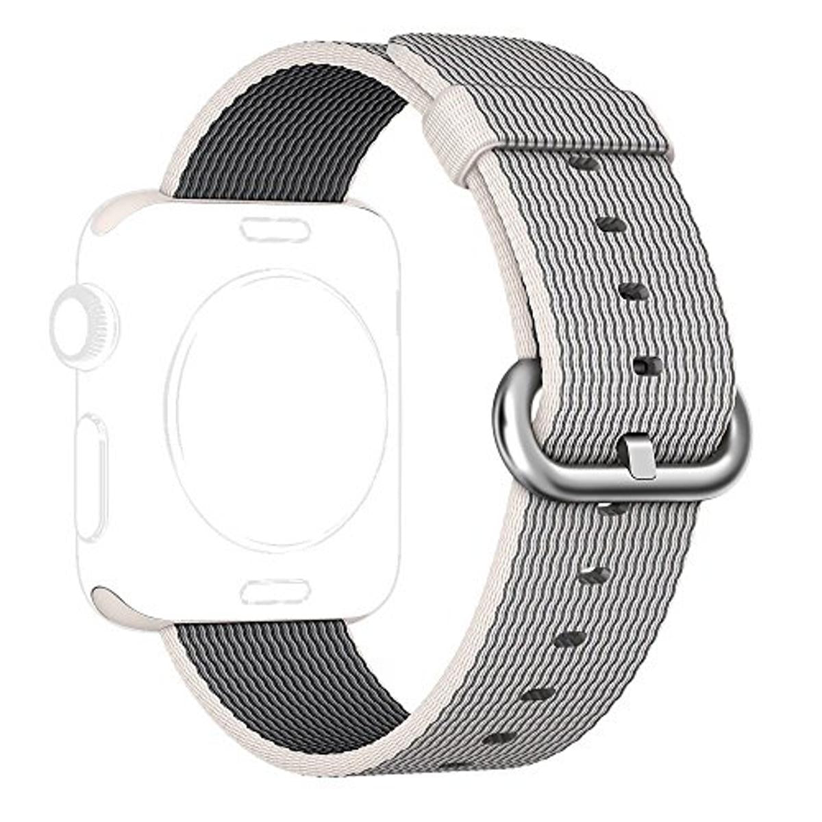 Braided Solo Loop Nylon fabric Strap with Tuck Clasp For i Watch band  42mm 44mm 45mm Elastic Bracelet for i Watch Series 6 SE 5 4 3(Grey)