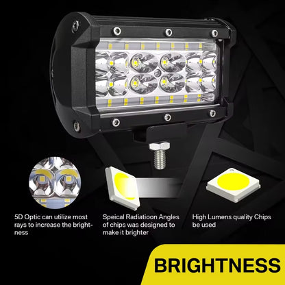 84W LED Light Bar, 5 Inches 84W 10800LM LED Work Light, Spot Light Pods Off Road Driving Lights Fog Bumper Roof Light for Boat, SUV, Truck, Hunters, Motorcycle
