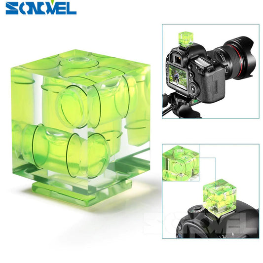 Camera Level Hot Shoe Level 3 Axis Bubble Spirit Level Standard Shoe Mount Compatible