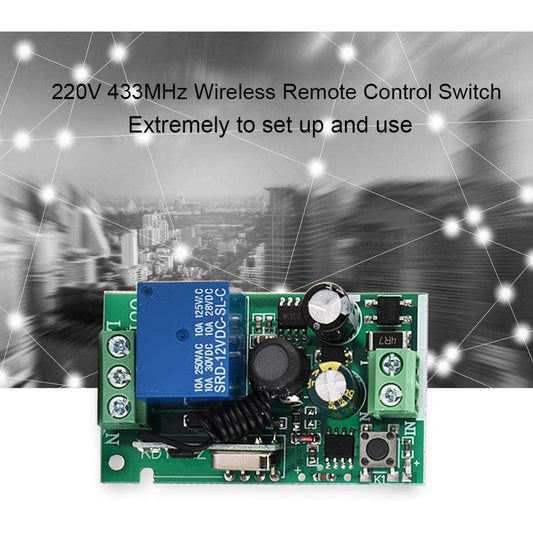 Wireless FR Remote Control Switch, 433MHZ Wireless RF Switch, Receiver Relay Switch, Transmitter Toggle Switch RF Relay 220V 433MHz