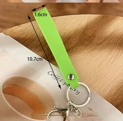 Red Silver KeyRing creative soft leather rope buckle car bag pendant Key Ring Best Qulity 1 Pcs