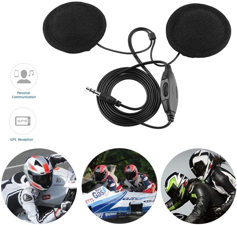 Motorcycle Helmet Headfree Kit, Universal Motorcycle Helmet Intercom Headphones Stereo Headset Call Headphones 3.5 mm Jack Plug with Extension Cable for Mobile Phone MP3