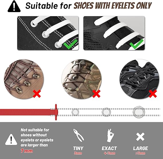1 Set No Tie Shoelaces for Kids and Adults Stretch Silicone Elastic No Tie Shoe Laces