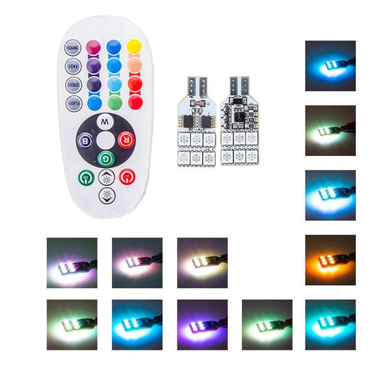 Auto Car 12 LED RGB Panel Interior Reading SMD Multi Colors Light Remote Controller Multicolored Light