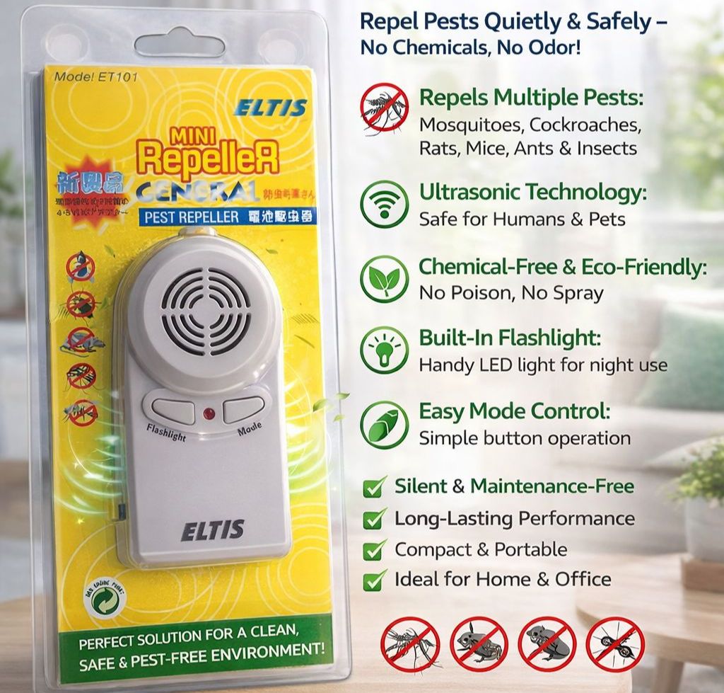 🐜 Ultrasonic Pest Repeller with Charger – Advanced 4-Band Technology