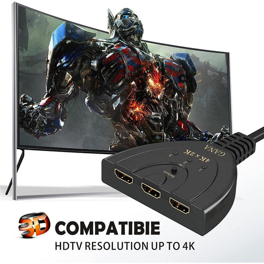 HDMI Switch GANA 3 Port 4K  x 2k HDMI Switch 3 In 1 Out HDMI Splitter Full HD 4K 1080P 3D for Xbox PS543 HDTV