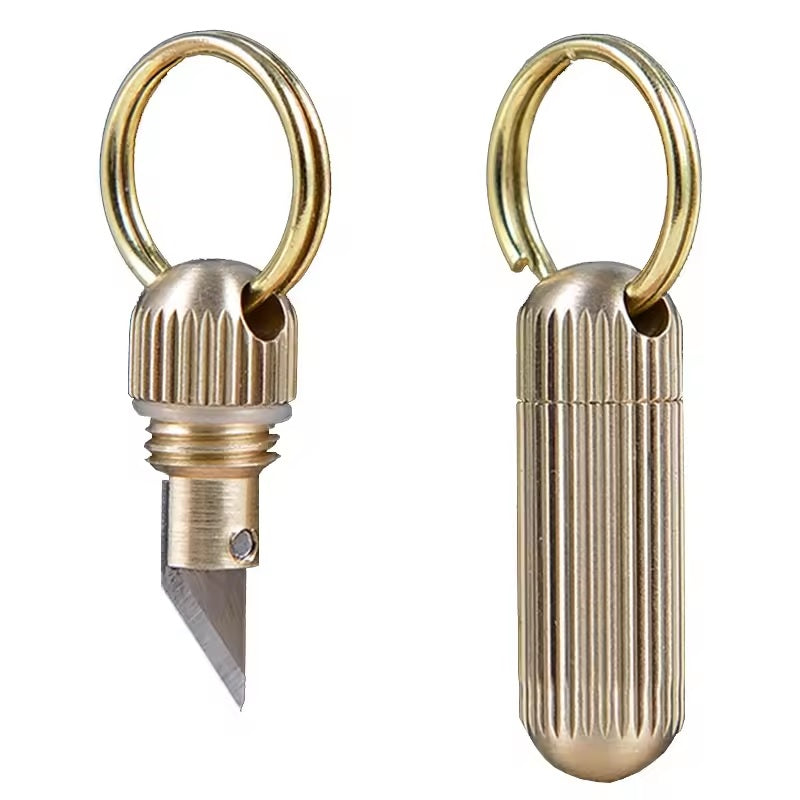 Stainless Steel Outdoor Multi-function EDC Portable Tiny Mini  Key Ring Tool Pendant Cutting Capsule Personal Safety Tool