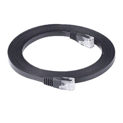 Flat Ethernet Cable 2 Meter RJ45 LAN Patch Cable 1000Mbps High Speed Network Cable Pure Copper (Black)