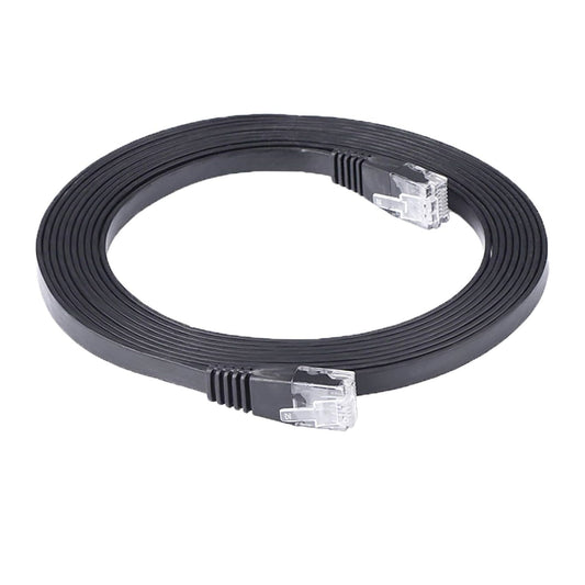 Flat Ethernet Cable 2 Meter RJ45 LAN Patch Cable 1000Mbps High Speed Network Cable Pure Copper (Black)