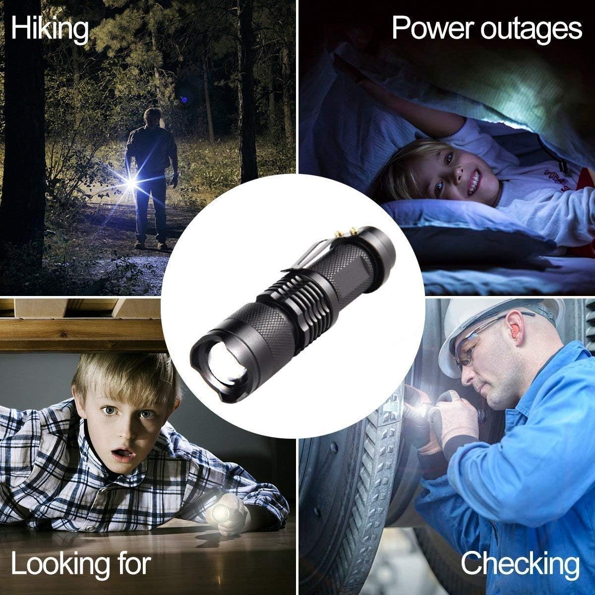 🔦 Mini CREE Flashlight – 360 Lumens  Super Bright LED Torch | Metal Case | Black | Battery NOT Included