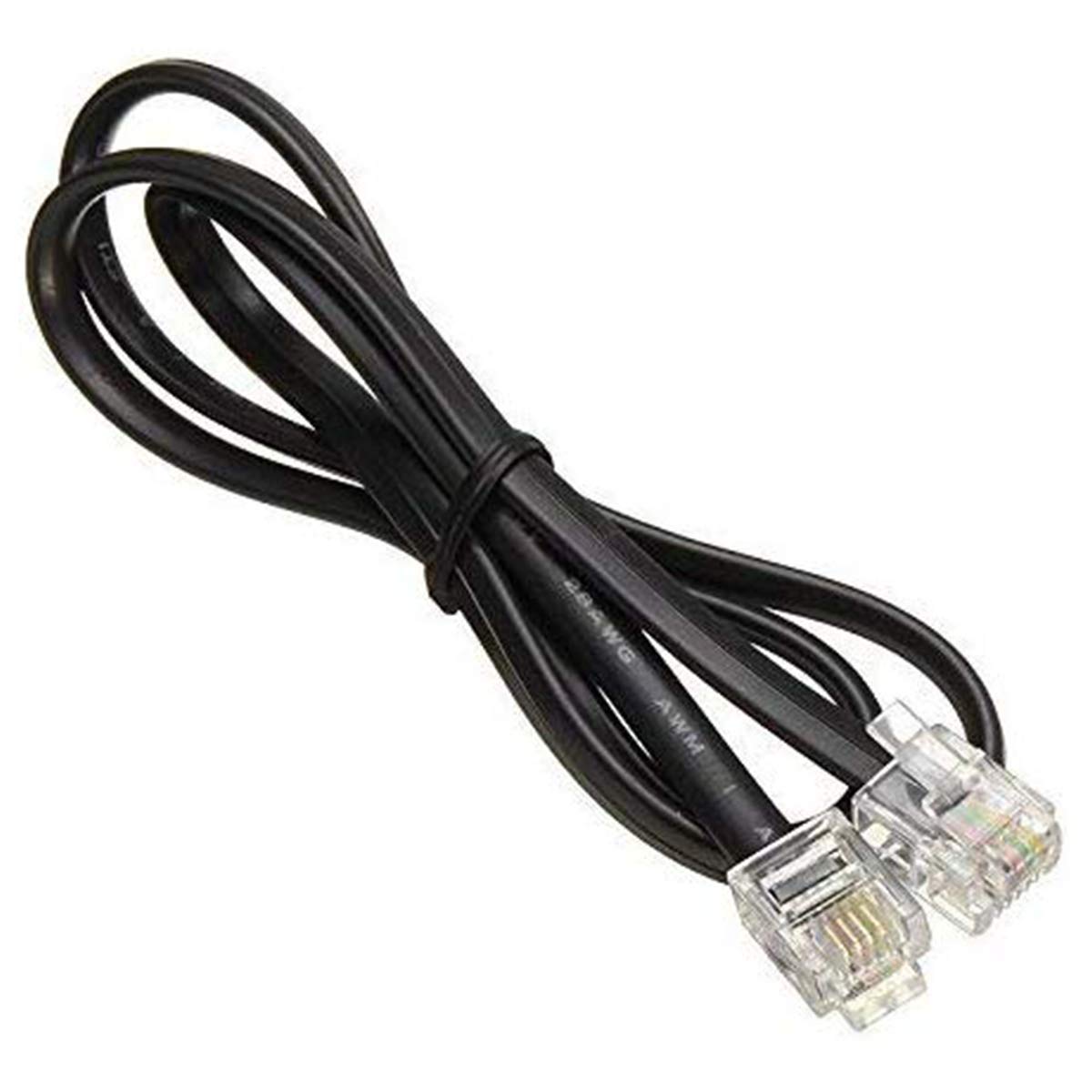 RJ11 to RJ11 Telephone Line Extension Cable – Male to Male RJ11 6P4C Modular Plug Phone Cord for Landline Telephone & Fax Machine