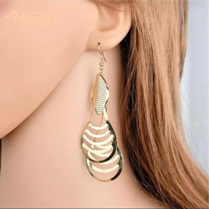 Glamorous Long Drop Fine Metal Earrings for Women – Elegant Pak-China Fashion Jewelry for Parties, Weddings & Casual Wear