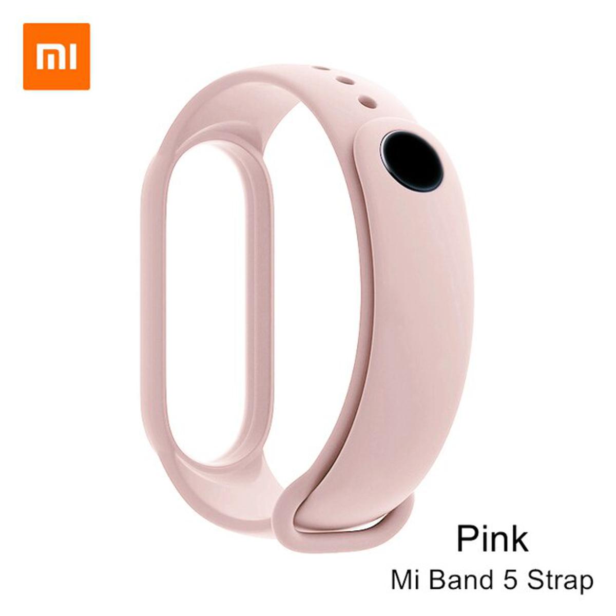 Mi 5/6 Band Strap for Mi Band 5 and Mi Band 6 Wristband Silicone Strap (Blush Pink) Tea Pink Soft Long Life