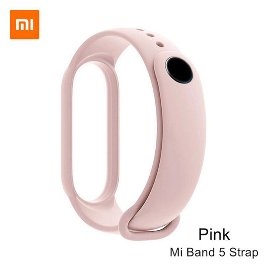 Mi 5/6 Band Strap for Mi Band 5 and Mi Band 6 Wristband Silicone Strap (Blush Pink) Tea Pink Soft Long Life