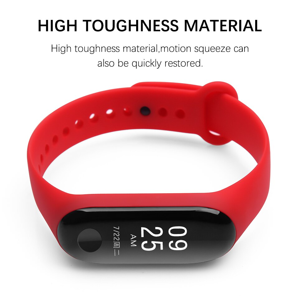 Mi Band 3 / 4 - Rose Red  A One World Premium Quality Color Full Fashion Strap Soft Silicone ( Host Not Included)
