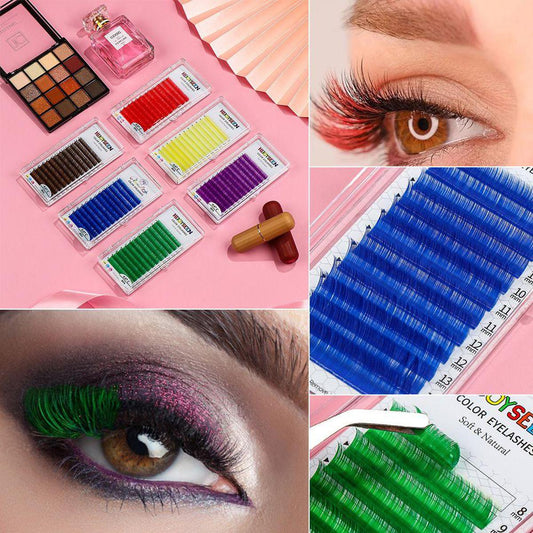 Blue eye Lashes 8-14mm , C Curl , Thickness 0.10mm , Eyelash Faux False Lashes Blue Lashes Eyelash Extensions