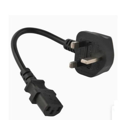 1.5Ft  3-Pin Desktop Power CableBlack & White – Power Cord for PC, Monitor, Printer, UPS & Electronic Devices
