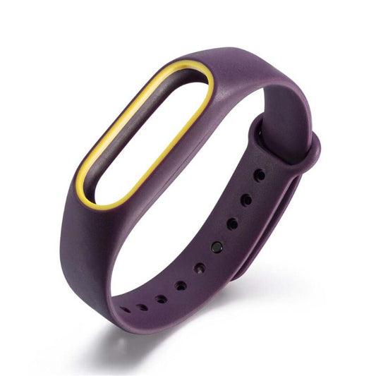 Mi Band 2 Strap -Purple Yellow- Soft - High Quality -TPU -Anti Lost - Smell Less - Fine Close Button - A One Product - Long Life - Water Proof -Smart Watch Strap