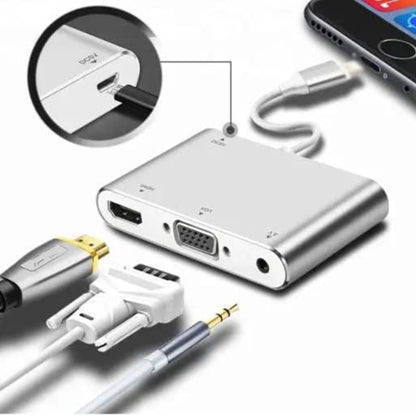 Apple to hdmi Lightning to HDMI VGA Audio Multiport Adapter Cable for ipad iphone Compatible