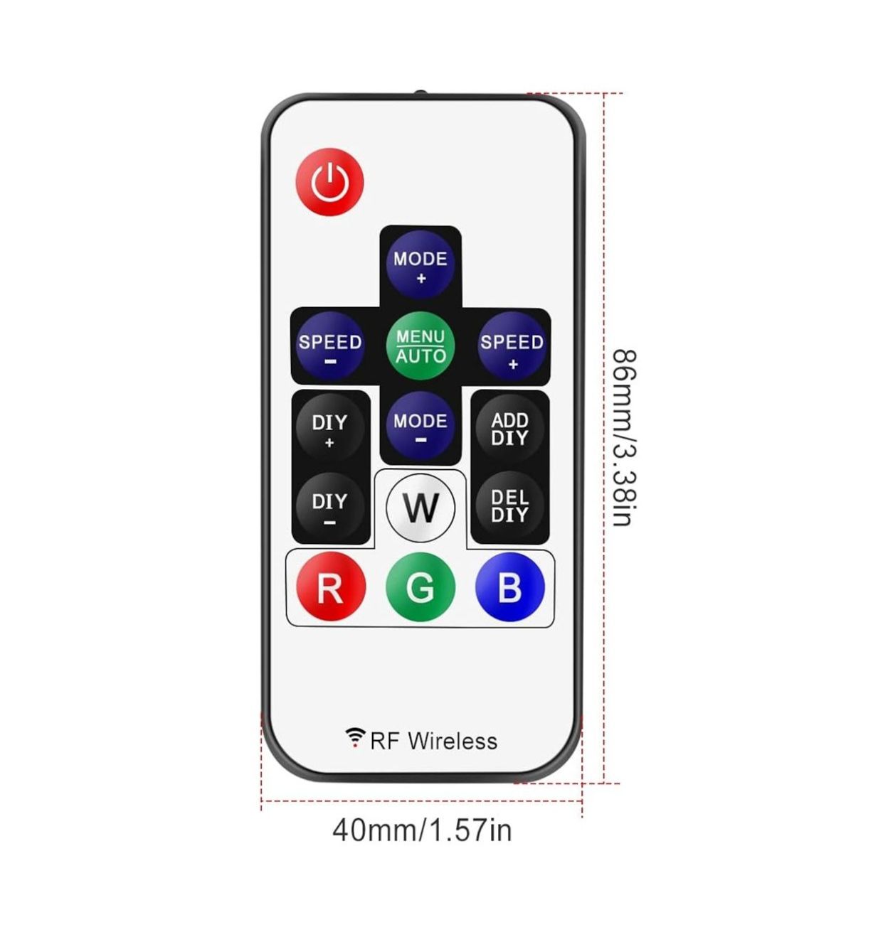 14-Key RF Wireless Remote for RGBIC LED Strip Controller – DC 5-24V