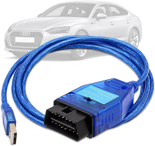 VAG KKL 409 Fiat ECU Scan OBD2 Cable with FT232RL Chip,Diagnostic Software for VAG-COM 409+FIATECUSCAN Interface 2 in 1 Scanner Tool with 4Way Switch,fits VW,Audi,Fiat,Alfa,Lancia Vehicle