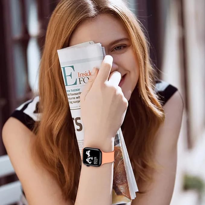 Peach Color Strap 38mm 40mm 42mm  Soft Silicone universal