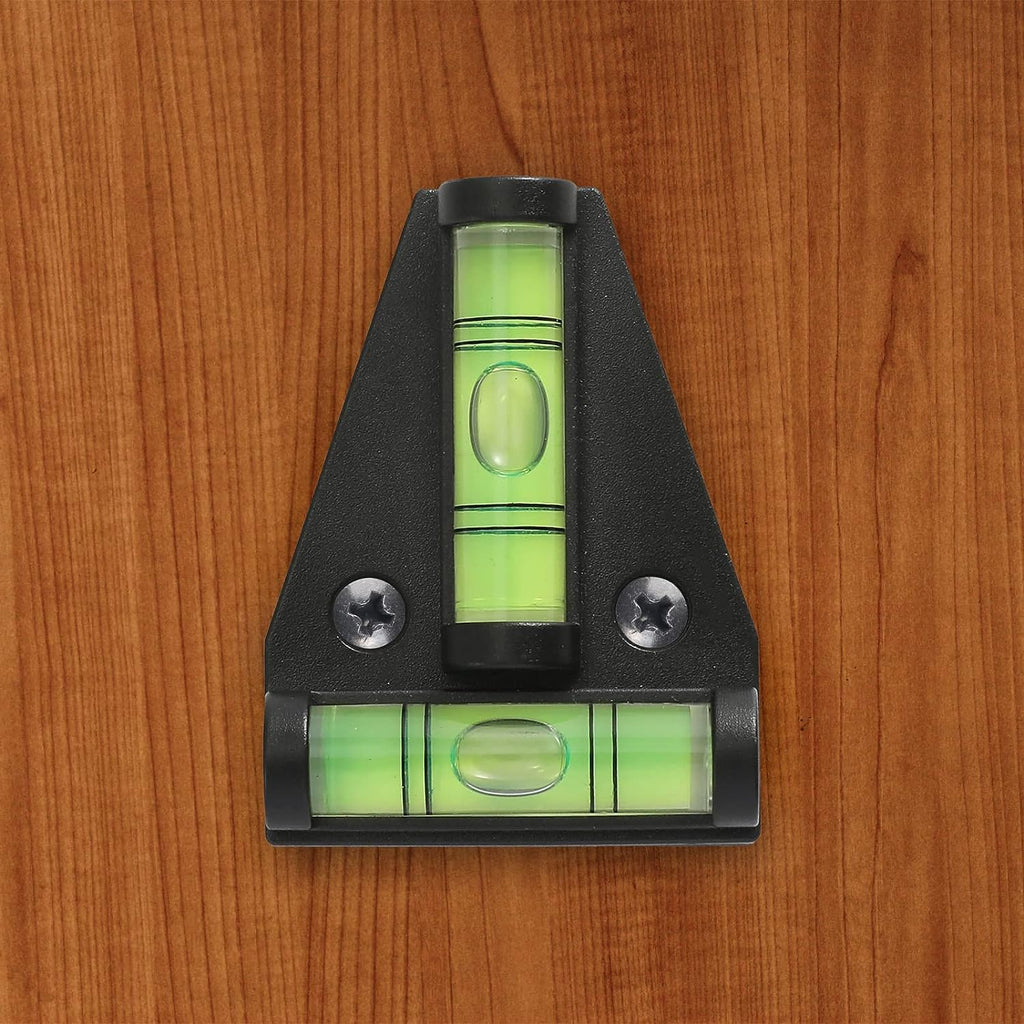 2 Way Mini Black Spirit Level – Small T Shaped Bubble Levelling Tool for On-The-go Measuring – Spirit Levels for a Caravan Campervan Furniture Picture Frames Decking Camera Tripod Camping