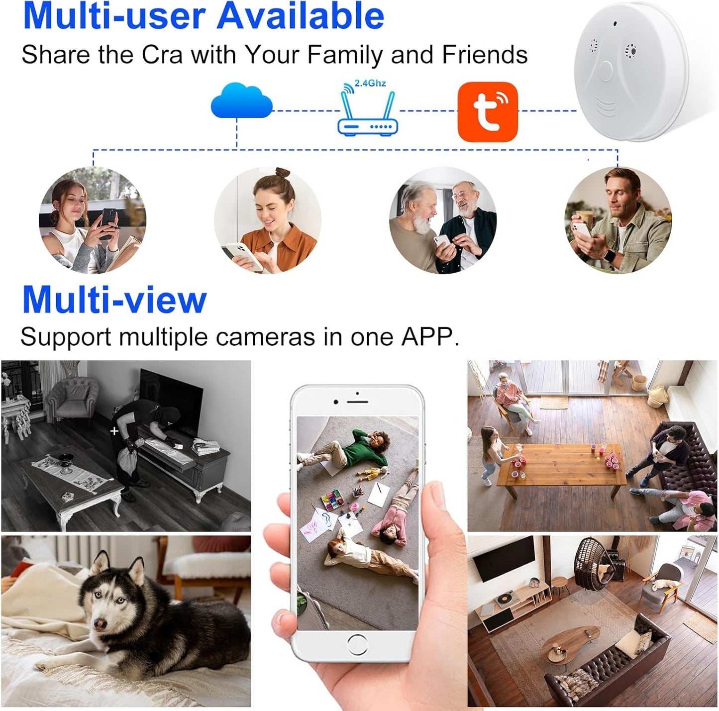 📷 WiFi Mini Detector Camera – 1080P Wireless Smoke Detector Security Nanny Cam  Motion Detection • Remote View • Audio • Home & Office Surveillance