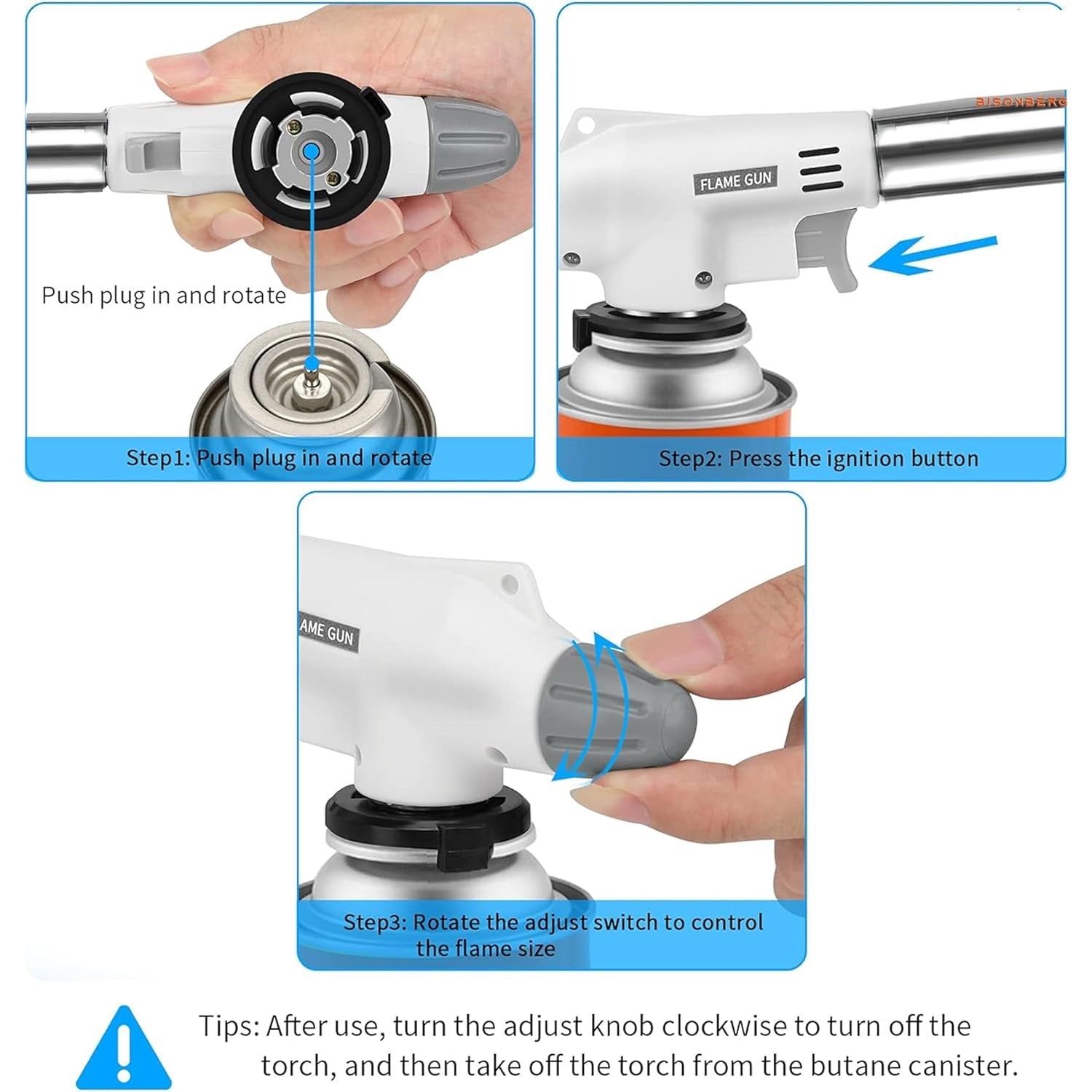 Butane Gas Blow Torch for Outdoor BBQ | Portable Refillable Flame Gun | Adjustable Jet Burner for Cooking, Welding & Camping Torch