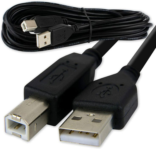 USB Printer Cable USB 2.0 A to B – High-Speed Data Transfer Lead for Printers & Scanners – Compatible with HP, Epson, Brother, Canon, Samsung & More – Black