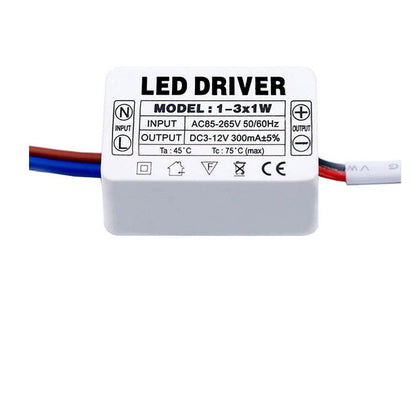 LED Driver 1-3x1W LED Power Supply Adjustment Unit AC 85-265V to DC 3-12V 300mA Transformer Driver for LED Lights