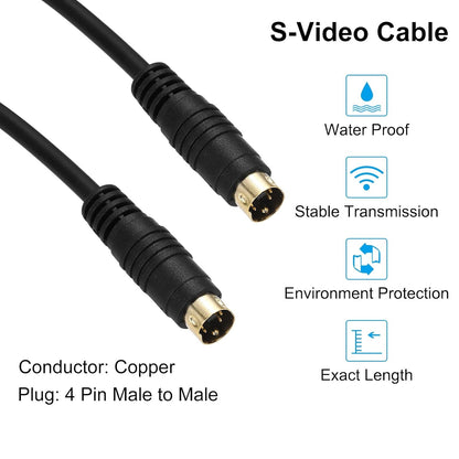 Mini DIN 4 Pin S-Video Cable Male to Male S-VHS AV Cable for TV Monitor DVD VCR Receiver High Quality Video Cable