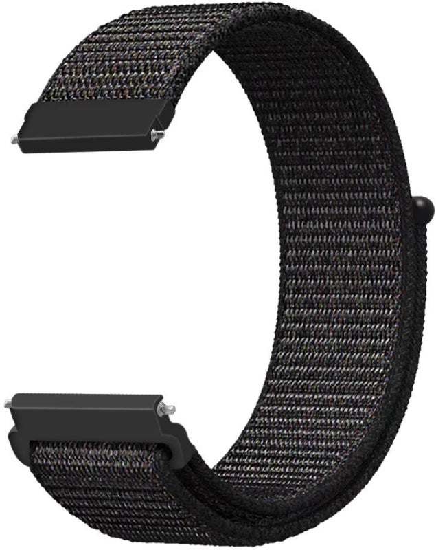 20mm 1 pcs Black + Check Gray Fashion Smart Watch Band for Garmin venu 2 Fenix 7S / 6S / 5S / 5S Plus Fenix 7/6/5/5 Plus Vivoactive 4 Forerunner 55/245/645/158 Nylon Smartwatch Strap Breathable Quick Release Slim Thin Sport Band