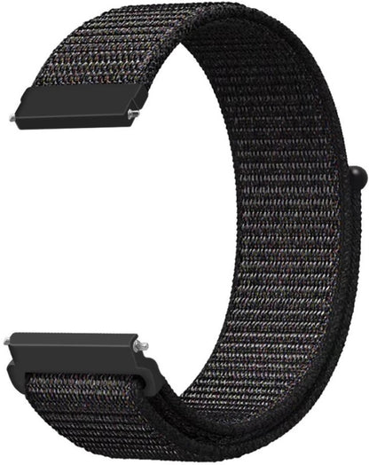 20mm 1 pcs Black + Check Gray Fashion Smart Watch Band for Garmin venu 2 Fenix 7S / 6S / 5S / 5S Plus Fenix 7/6/5/5 Plus Vivoactive 4 Forerunner 55/245/645/158 Nylon Smartwatch Strap Breathable Quick Release Slim Thin Sport Band