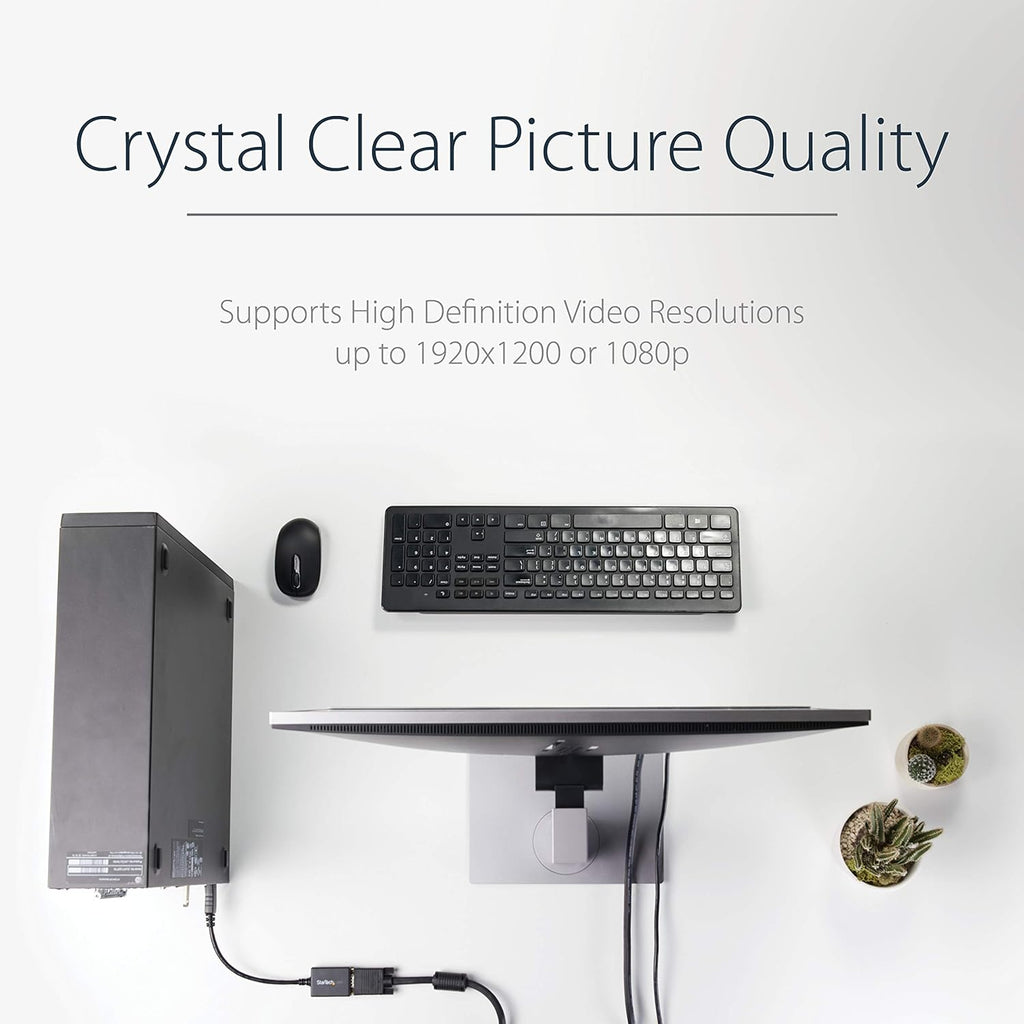 ⭐ StarTech.com DisplayPort to VGA Adapter DisplayPort to VGA Adapter - Active DP to VGA Converter - 1080p Video - DP/DP++ Source to VGA Monitor Cable Adapter - DP to VGA Adapter Dongle Digital to Analog - DP 1.2 to VGA