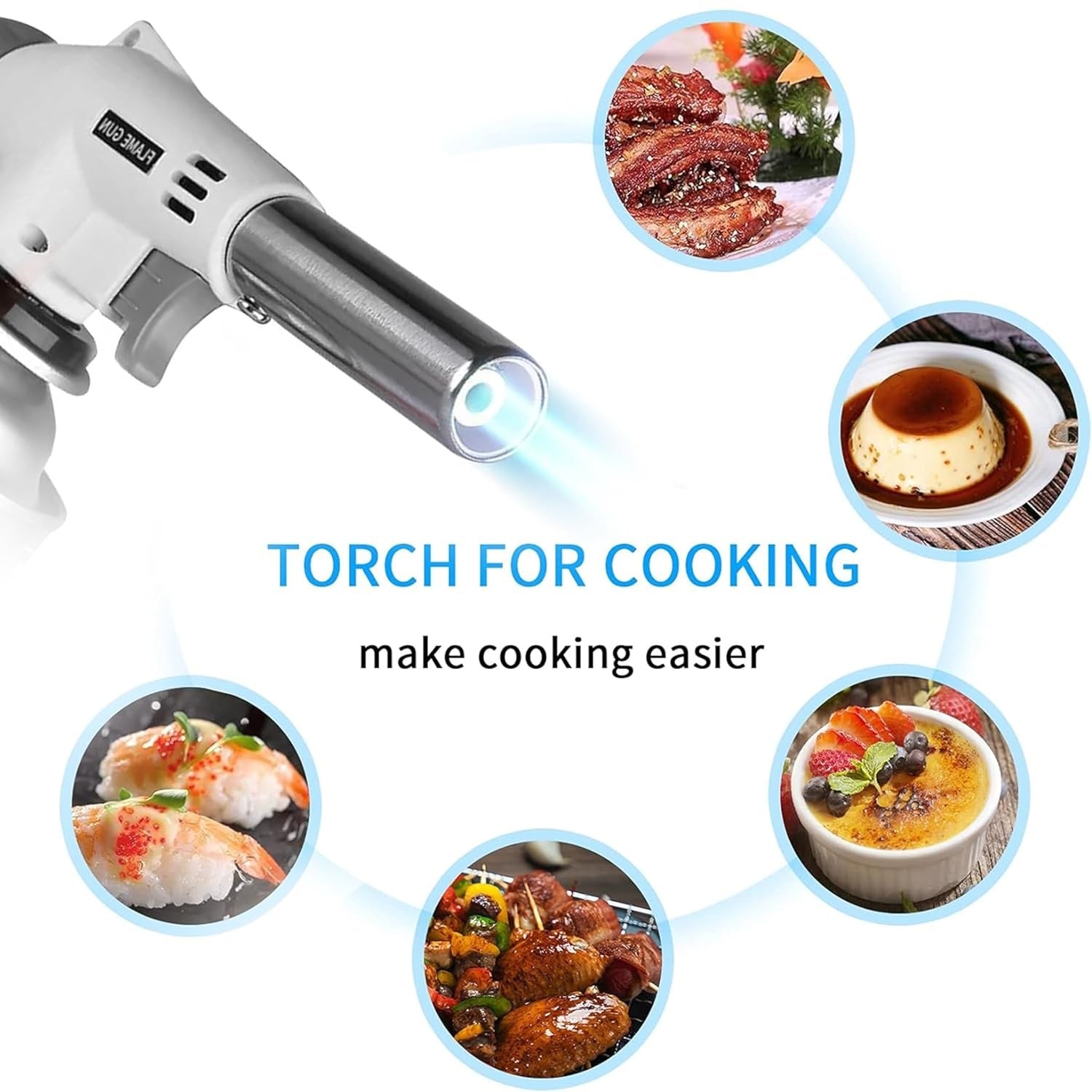 Butane Gas Blow Torch for Outdoor BBQ | Portable Refillable Flame Gun | Adjustable Jet Burner for Cooking, Welding & Camping Torch